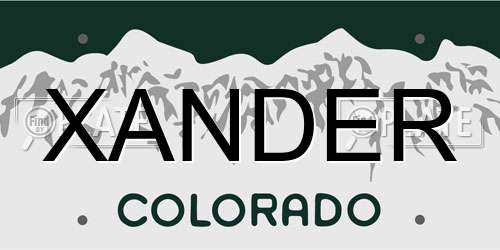 XANDER Colorado License Plate