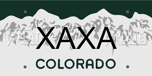 XAXA Colorado License Plate