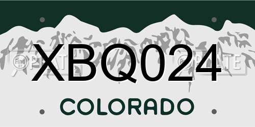 XBQ024 Colorado License Plate