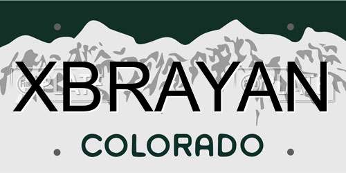 XBRAYAN Colorado License Plate