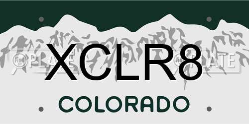 XCLR8 Colorado License Plate