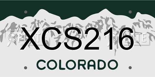 XCS216 Colorado License Plate