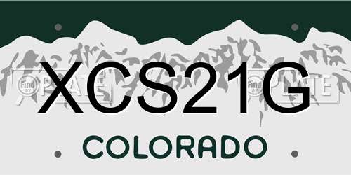 XCS21G Colorado License Plate