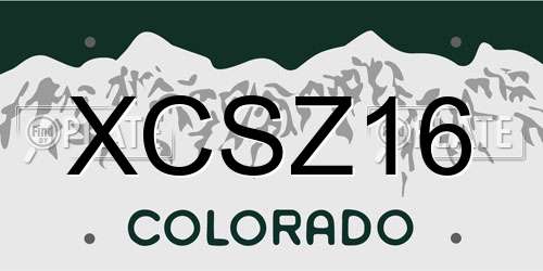 XCSZ16 Colorado License Plate