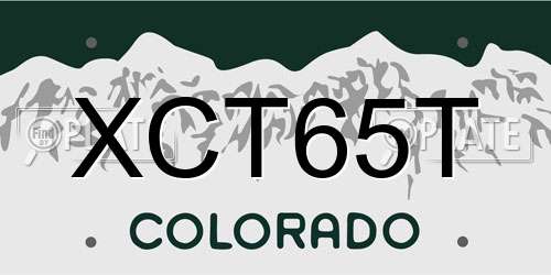 XCT65T Colorado License Plate