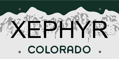 XEPHYR Colorado License Plate
