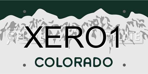 XERO1 Colorado License Plate
