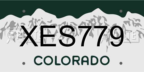 XES779 Colorado License Plate