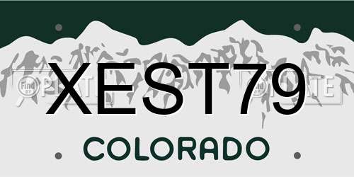 XEST79 Colorado License Plate