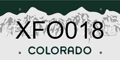 XFO018 Colorado License Plate