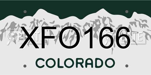 XFO166 Colorado License Plate
