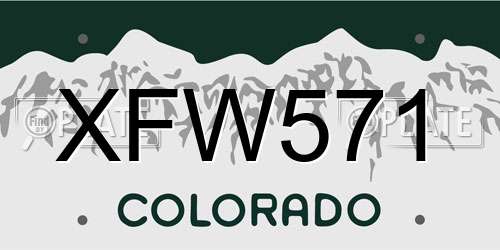 XFW571 Colorado License Plate