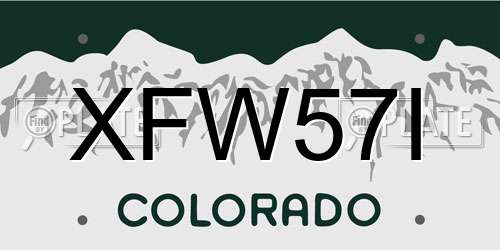 XFW57I Colorado License Plate