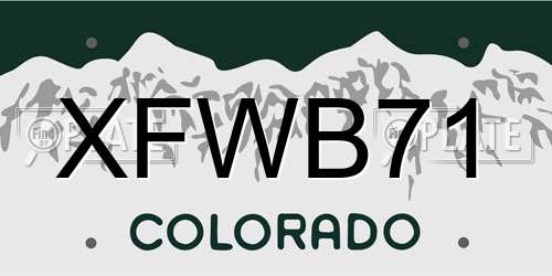 XFWB71 Colorado License Plate