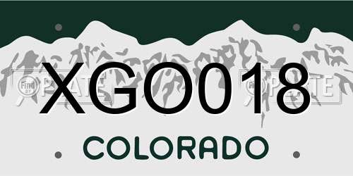 XGO018 Colorado License Plate