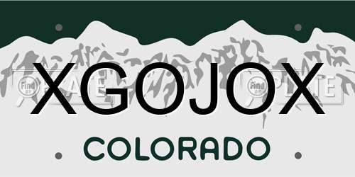 XGOJOX Colorado License Plate
