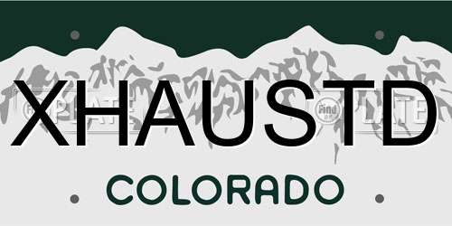 XHAUSTD Colorado License Plate