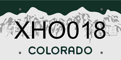XHO018 Colorado License Plate