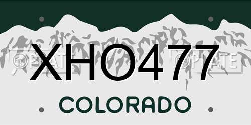 XHO477 Colorado License Plate