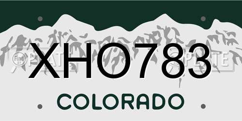 XHO783 Colorado License Plate
