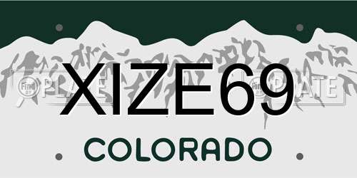 XIZE69 Colorado License Plate