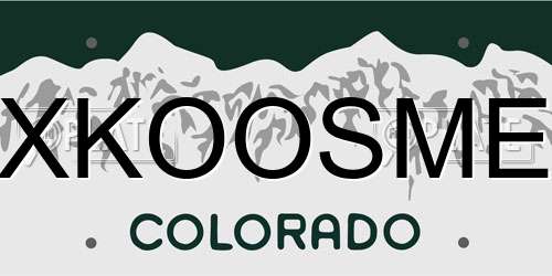 XKOOSME Colorado License Plate