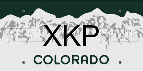 XKP Colorado License Plate