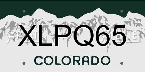 XLPQ65 Colorado License Plate