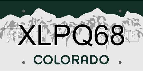 XLPQ68 Colorado License Plate