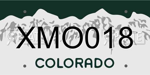 XMO018 Colorado License Plate