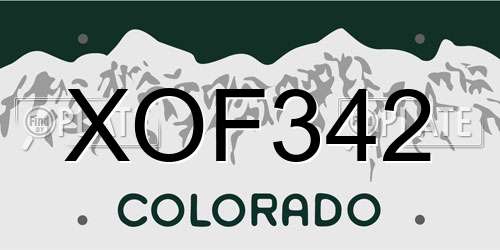 XOF342 Colorado License Plate