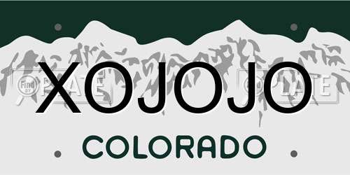XOJOJO Colorado License Plate