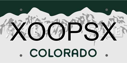 XOOPSX Colorado License Plate