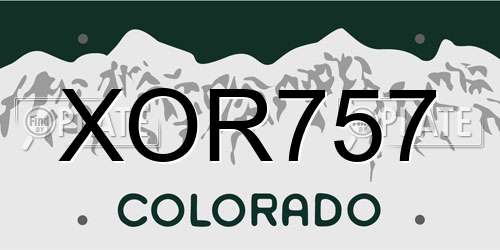 XOR757 Colorado License Plate