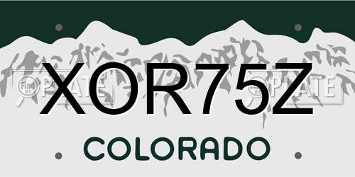 XOR75Z Colorado License Plate