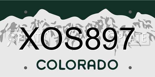XOS897 Colorado License Plate