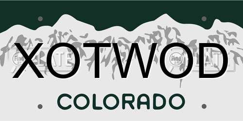 XOTWOD Colorado License Plate