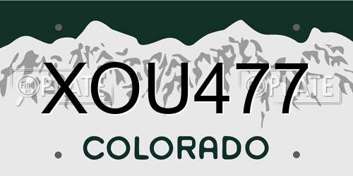 XOU477 Colorado License Plate