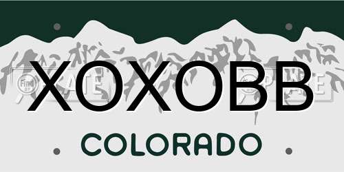 XOXOBB Colorado License Plate