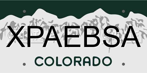 XPAEBSA Colorado License Plate
