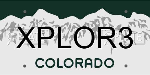 XPLOR3 Colorado License Plate