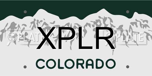XPLR Colorado License Plate