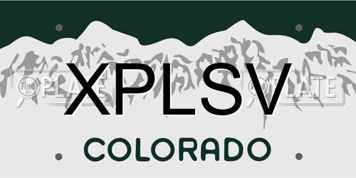 XPLSV Colorado License Plate
