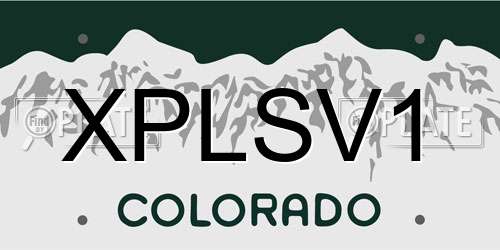 XPLSV1 Colorado License Plate