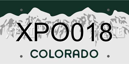 XPO018 Colorado License Plate
