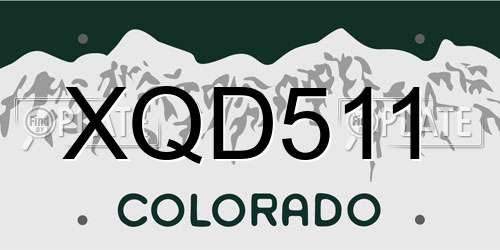 XQD511 Colorado License Plate