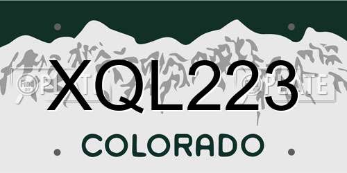XQL223 Colorado License Plate