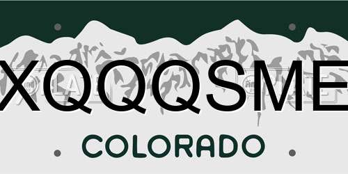XQQQSME Colorado License Plate