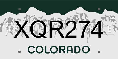 XQR274 Colorado License Plate
