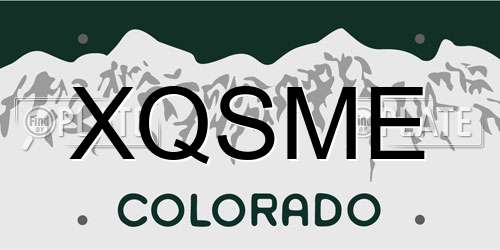 XQSME Colorado License Plate